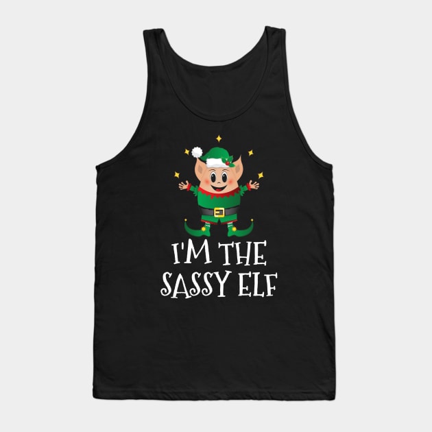 Cute Funny Christmas Elf Costume Im The Sassy Elf Tank Top by intelus